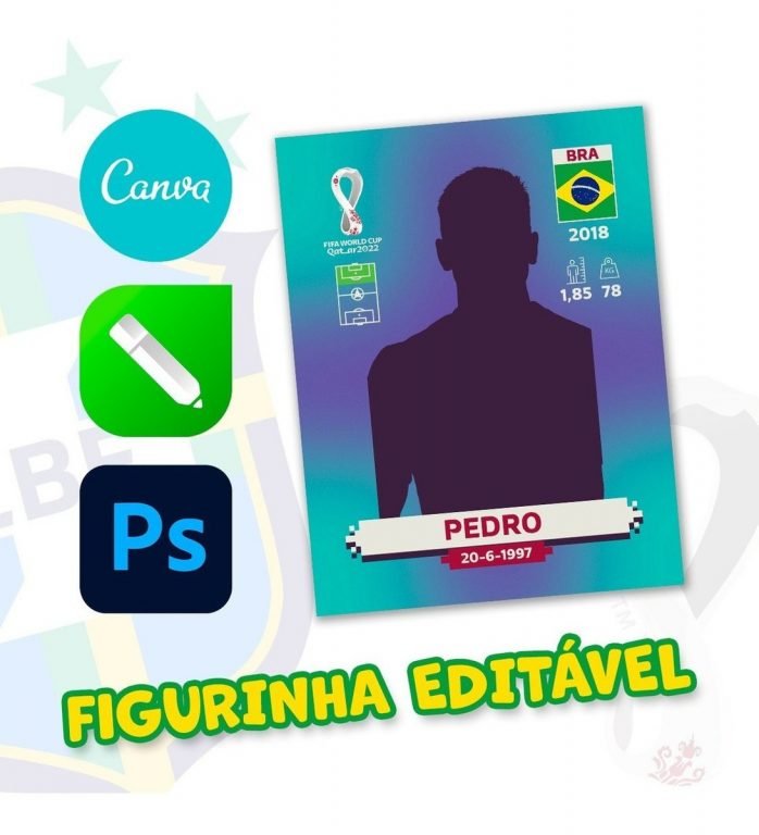 Arte Editável Figurinha Da Copa 2022 Canva Photoshop E Corel