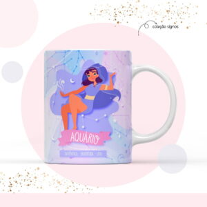 Arte para Sublimação Caneca Signo Aquário