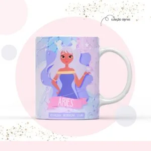 Arte para Sublimação Caneca Signo Áries 19 Arte para Sublimação Caneca Signo Áries