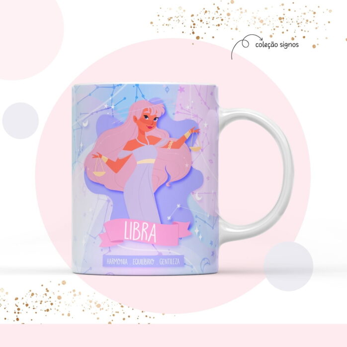 Arte para Sublimação Caneca Signo Libra