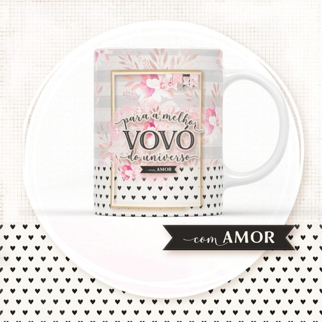Arte para Sublimação Caneca Vovó - PNG Personalizado