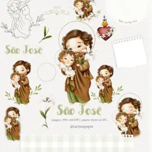 Arte Sacra São José Aquarela Kit Digital PNG Personalizados 20 Arte Sacra Sao Jose Aquarela Kit Digital Png Personalizados 2