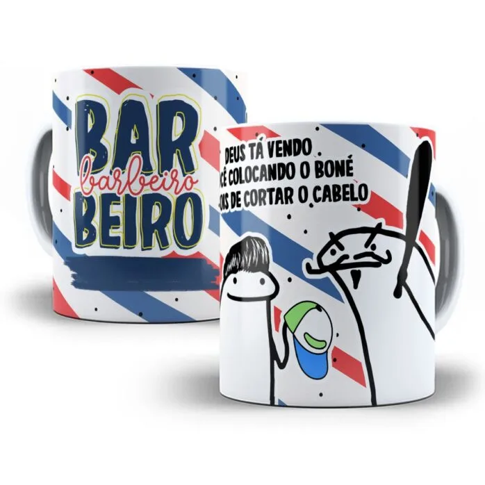 Arte Sublimacao Caneca Barbeiro Profissoes Flork Arquivo Jpg 2