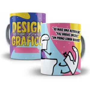 Arte Sublimação Caneca Design Gráfico Flork Profissões Jpg