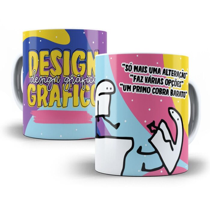 Arte Sublimação Caneca Design Gráfico Flork Profissões Jpg
