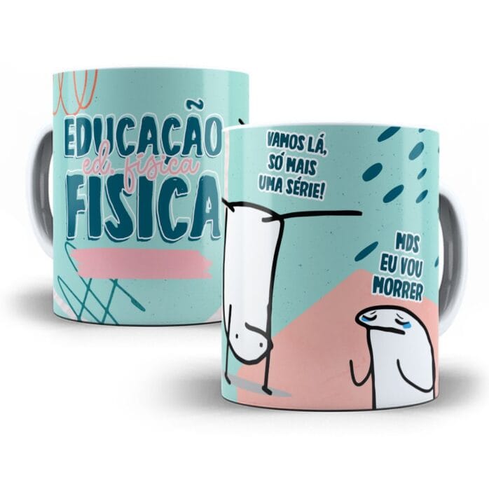 Arte Sublimação Caneca Educação Física Flork Profissões Jpg
