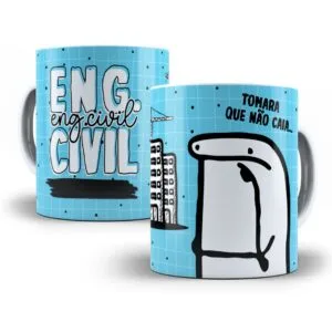 Arte Sublimação Caneca Engenharia Civil Flork Profissões Jpg