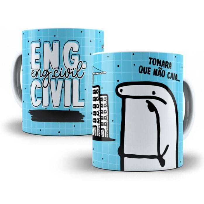 Arte Sublimação Caneca Engenharia Civil Flork Profissões Jpg