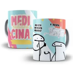 Arte Sublimação Caneca Medicina Flork Profissões Jpg