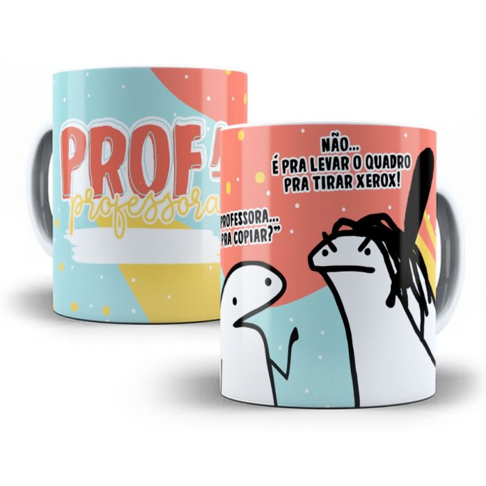 Arte Sublimação Caneca Professor(a) Flork Profissões Jpg