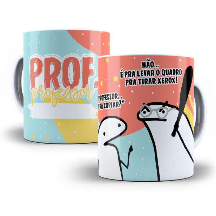 Arte Sublimação Caneca Professor(a) Flork Profissões Jpg