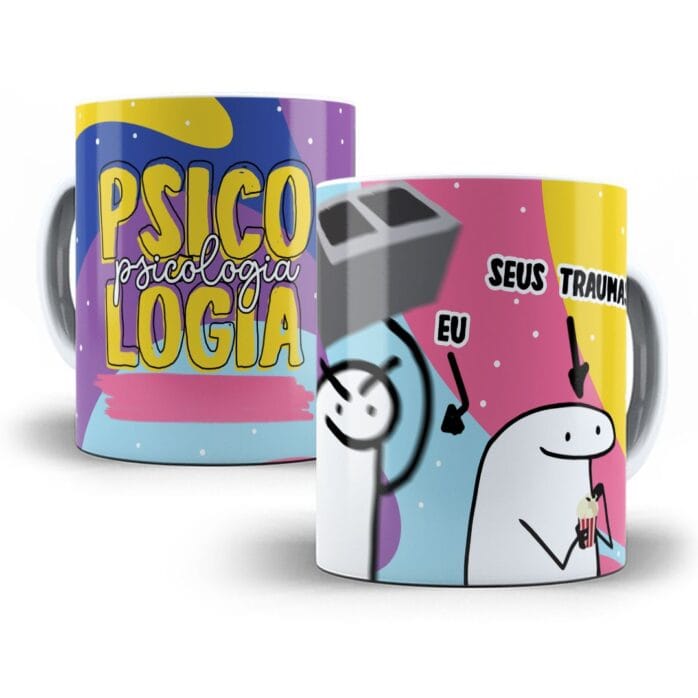 Arte Sublimação Caneca Psicologia Flork Profissões Jpg