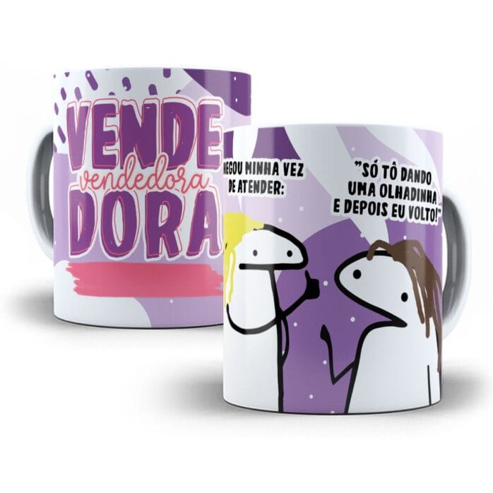 Arte Sublimação Caneca Vendedor(a) Flork Profissões Jpg