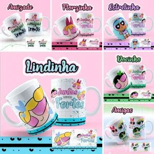 Artes Caneca Dia da Amizade As Meninas Super Poderosas