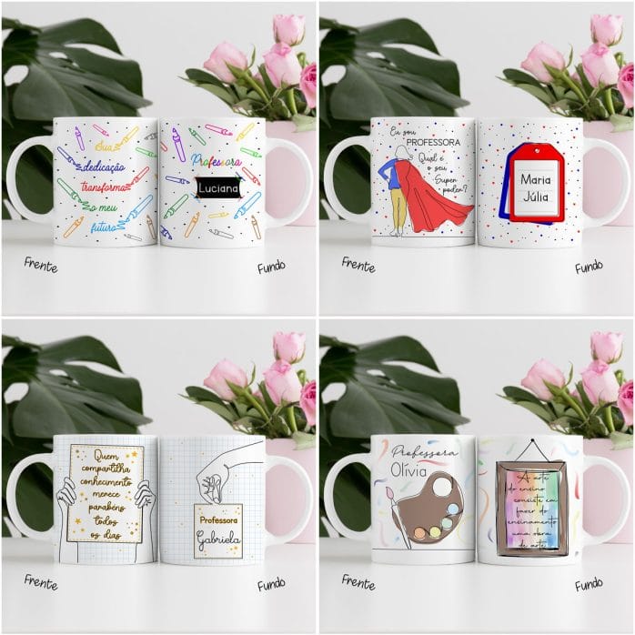 Artes Caneca Dia dos Professores Em Linhas Completo Em Png