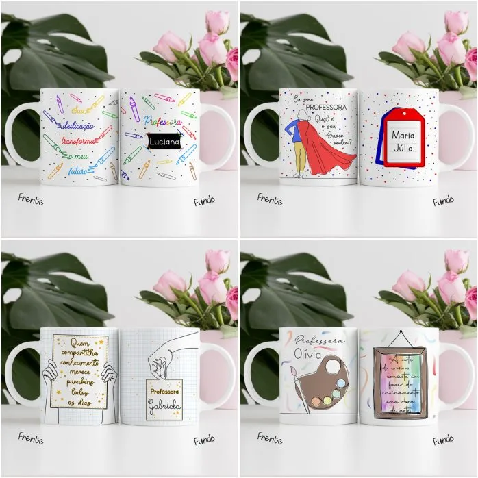 Artes Caneca Dia dos Professores Em Linhas Completo Em Png