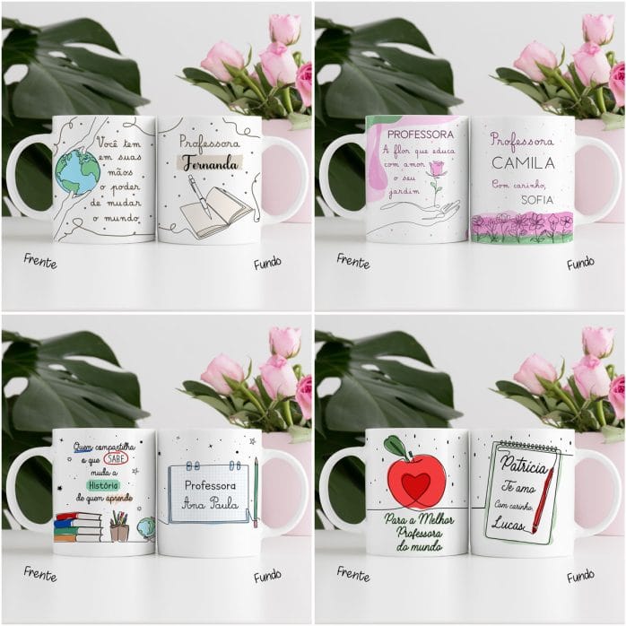 Artes Caneca Dia dos Professores Em Linhas Completo Em Png