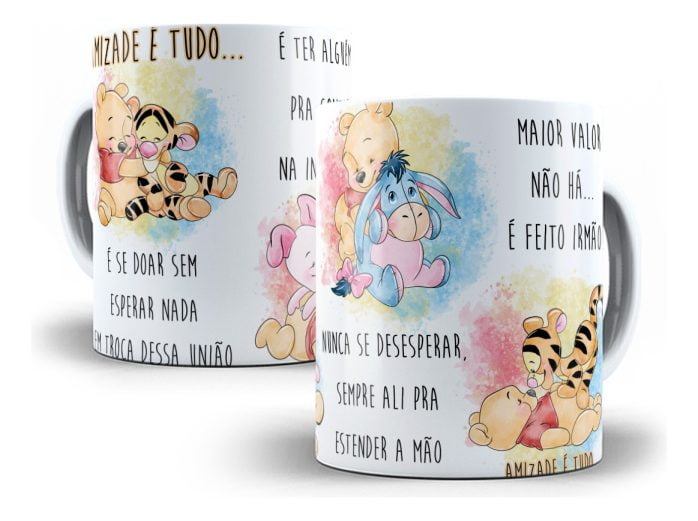 Artes Caneca E Almofada Dia Da Amizade Pooh E Amigos Corel