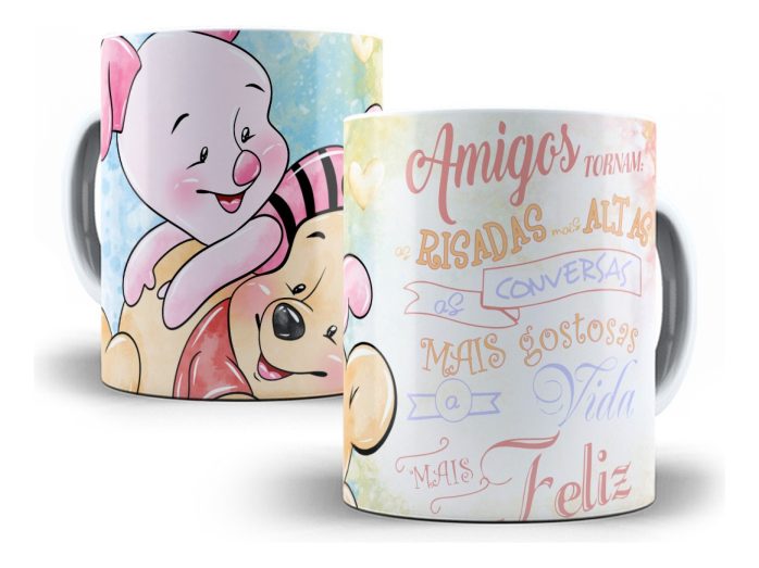 Artes Caneca E Almofada Dia Da Amizade Pooh E Amigos Corel