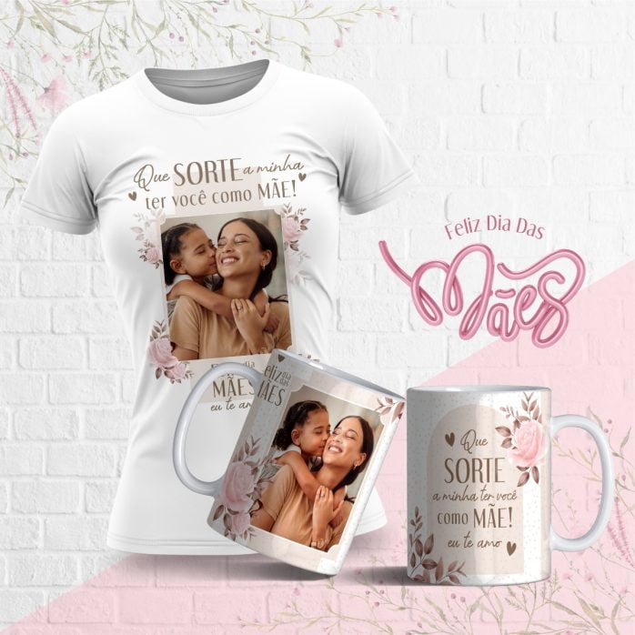 Artes Caneca E Camiseta Dia Das Mães Floral Em Corel Draw
