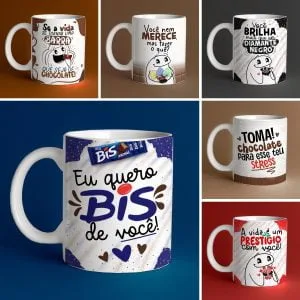 Artes Caneca Flork Páscoa Frases Divertidas Sublimação Png