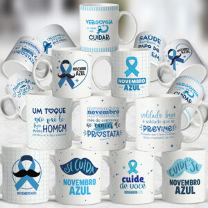 Kit 10 Artes para Caneca Novembro Azul Arquivo Digital 29 artes caneca novembro azul arquivo digital 1