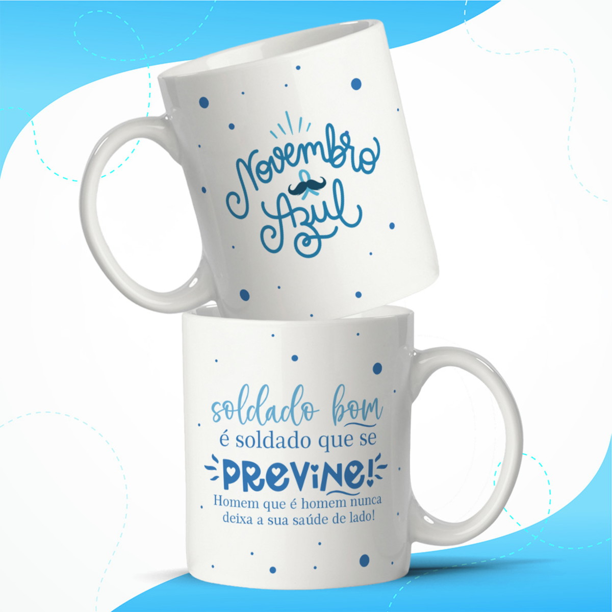 Kit 10 Artes para Caneca Novembro Azul Arquivo Digital 4 Kit 10 Artes para Caneca Novembro Azul Arquivo Digital - Imagem 4