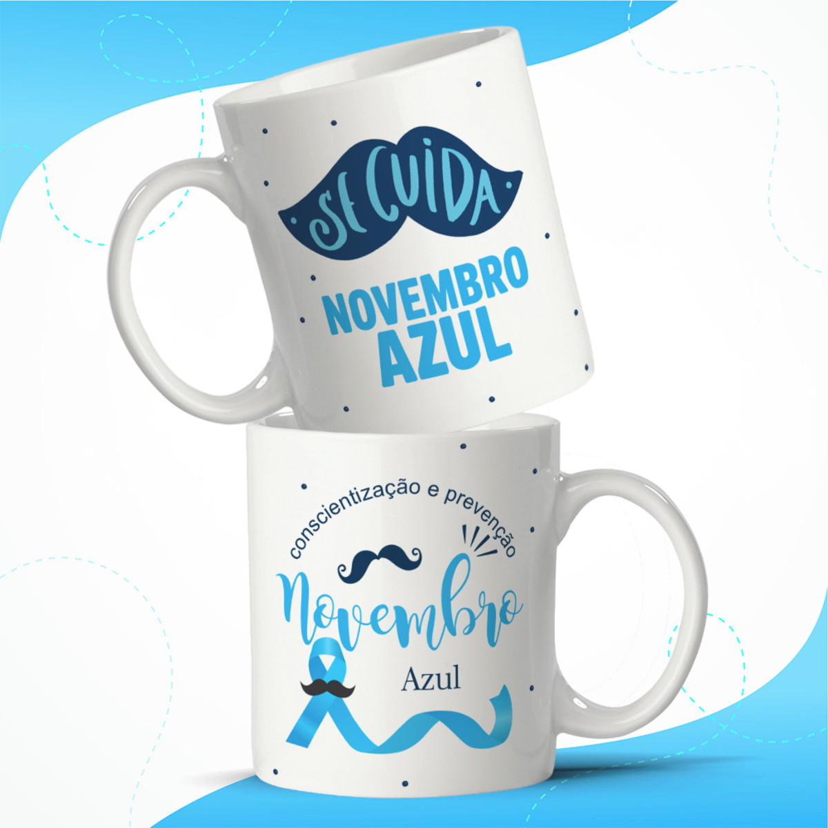 Kit 10 Artes para Caneca Novembro Azul Arquivo Digital 5 Kit 10 Artes para Caneca Novembro Azul Arquivo Digital - Imagem 5