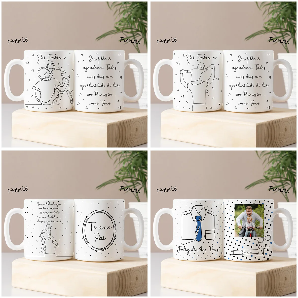 Artes Caneca Pais Em Linhas Dia dos Pais Completo Em Png