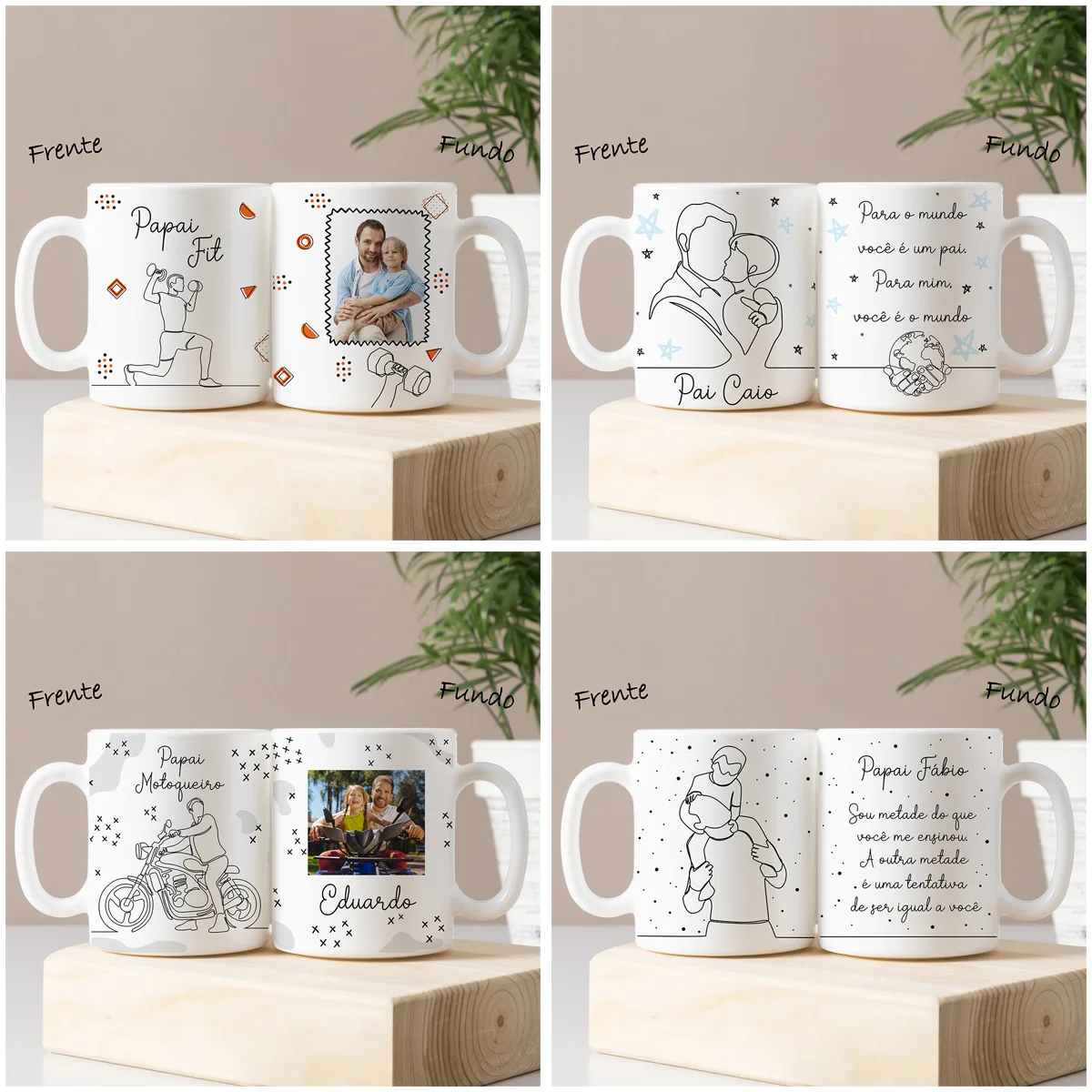 Artes Caneca Pais Em Linhas Dia dos Pais Completo Em Png