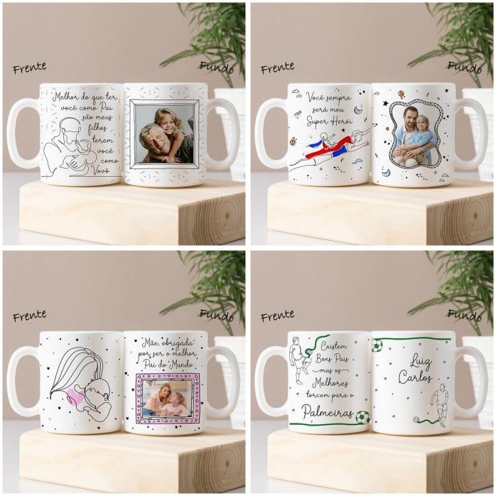 Artes Caneca Pais Em Linhas Dia dos Pais Completo Em Png