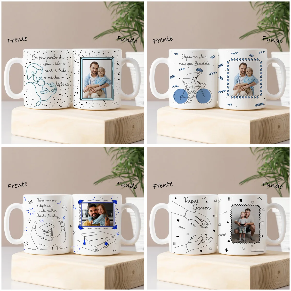 Artes Caneca Pais Em Linhas Dia dos Pais Completo Em Png