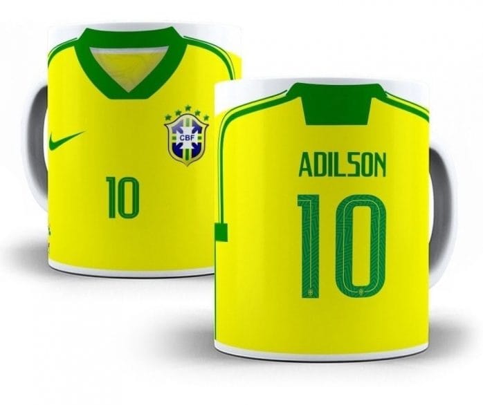 Artes Caneca Seleção Brasileira Copa Mundo Catar 2022 Vetor