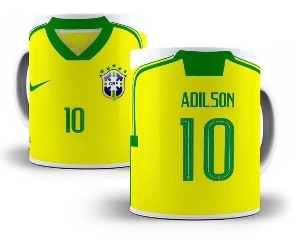 Artes Caneca Seleção Brasileira Copa Mundo Catar 2022 Vetor