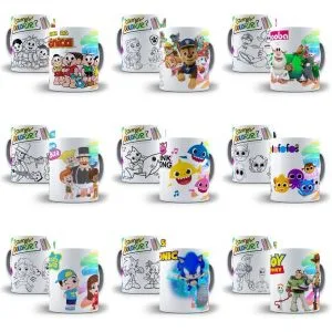 Artes Caneca Vamos Colorir Infantil Dia Crianças Em Corel