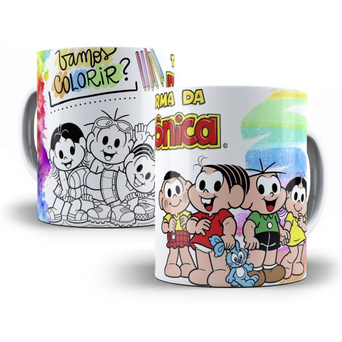 Artes Caneca Vamos Colorir Infantil Dia Crianças Em Corel