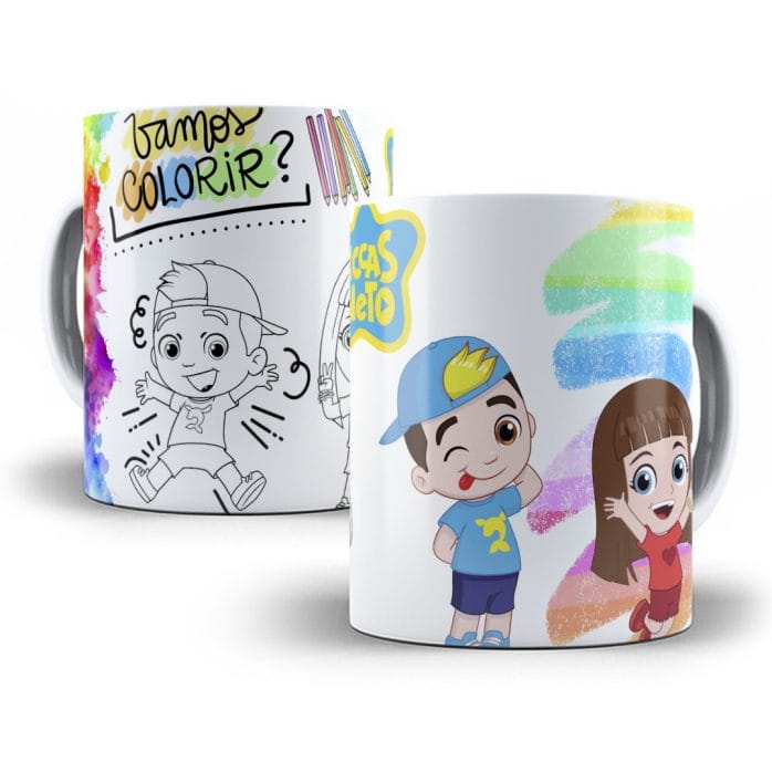 Artes Caneca Vamos Colorir Infantil Dia Crianças Em Corel