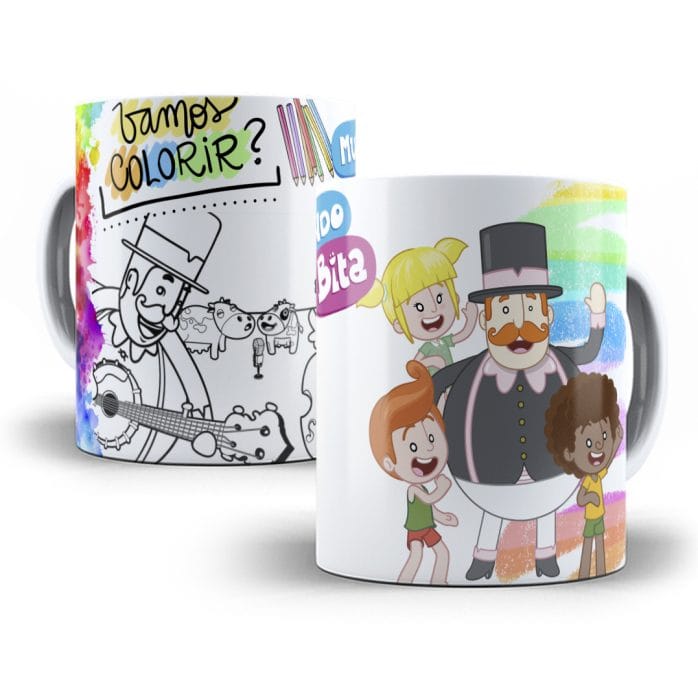 Artes Caneca Vamos Colorir Infantil Dia Crianças Em Corel