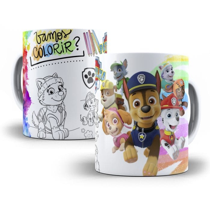 Artes Caneca Vamos Colorir Infantil Dia Crianças Em Corel