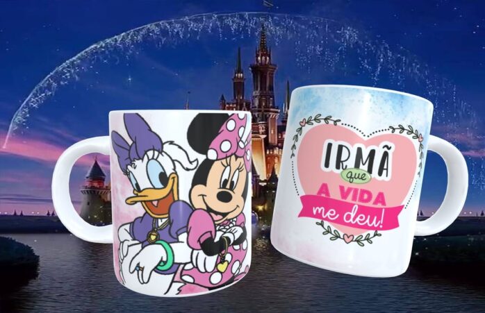 Artes Canecas Amizade Disney - Png, pdf e Corel