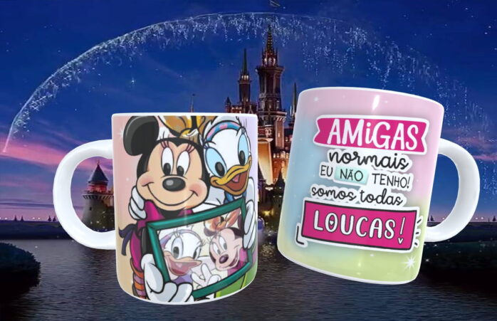 Artes Canecas Amizade Disney - Png, pdf e Corel