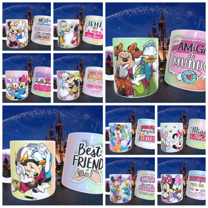 Artes Canecas Amizade Disney - Png, pdf e Corel