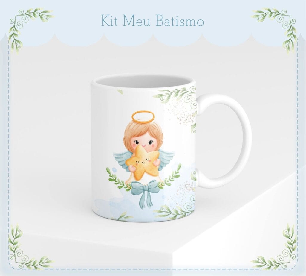 Artes para Canecas de Batismo Personalizadas e Exclusivas