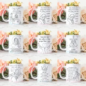 Artes Canecas Bíblicas em Linhas - Png