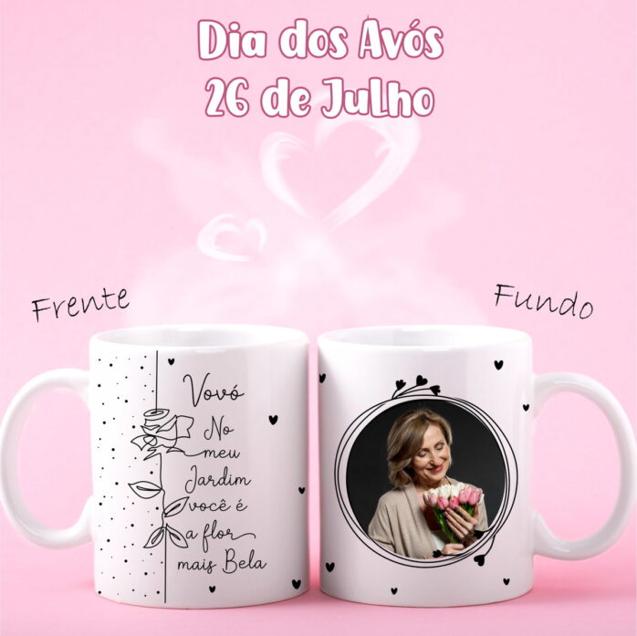 Artes Canecas Dia dos Avós Minimalista - Png
