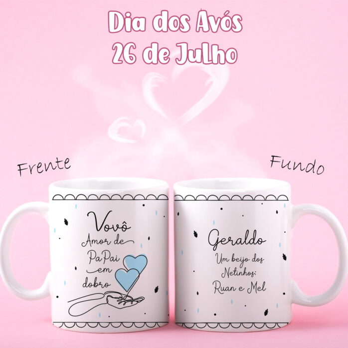 Artes Canecas Dia dos Avós Minimalista - Png