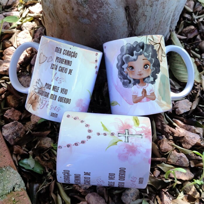 Artes Canecas Eucaristia Menina e Menino