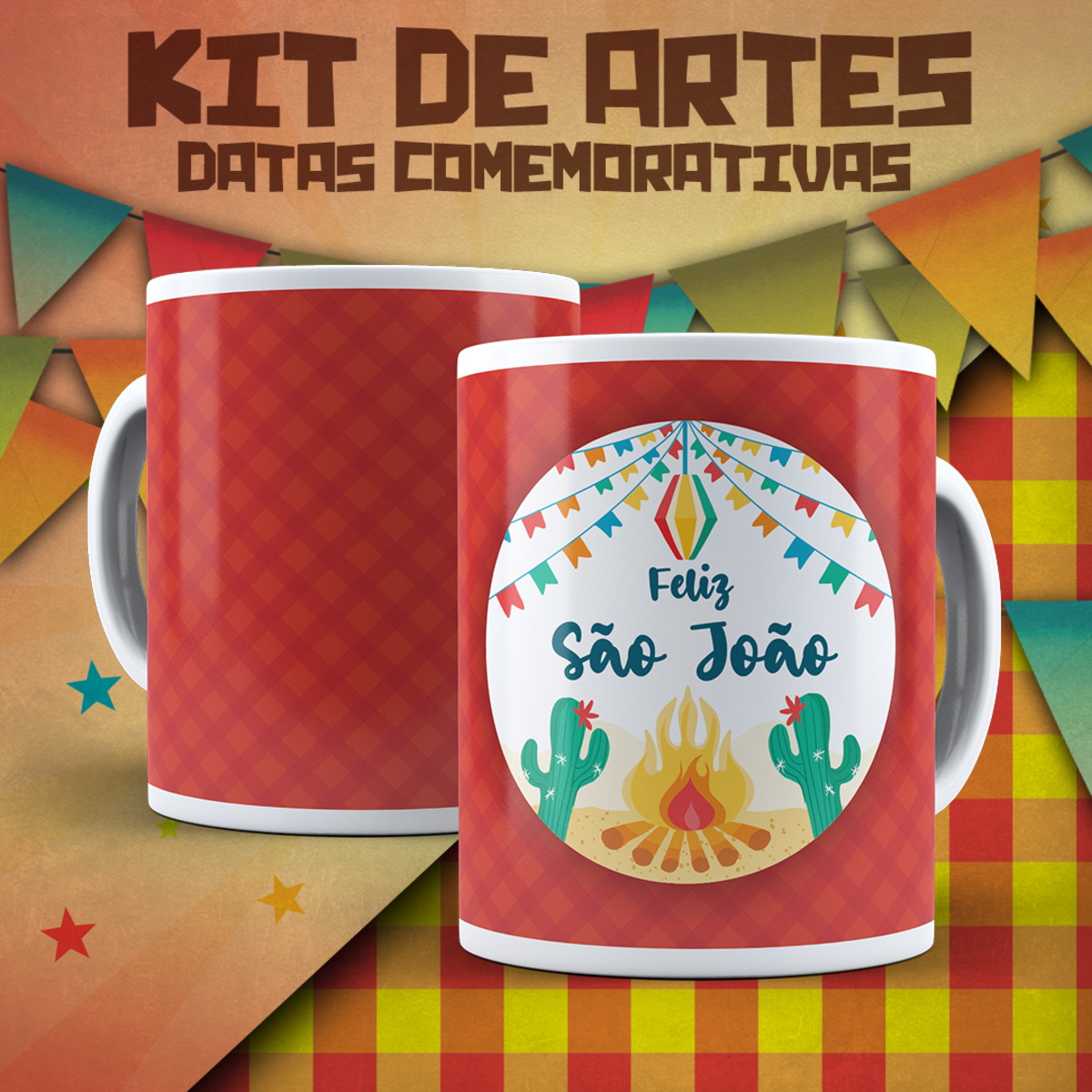 Artes Digitais Festa Junina para Canecas em Aquarela 5 Artes Digitais Festa Junina para Canecas em Aquarela - Imagem 5