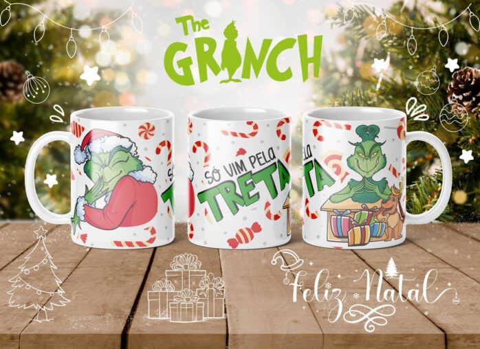 Artes Canecas Grinch Natal - Png