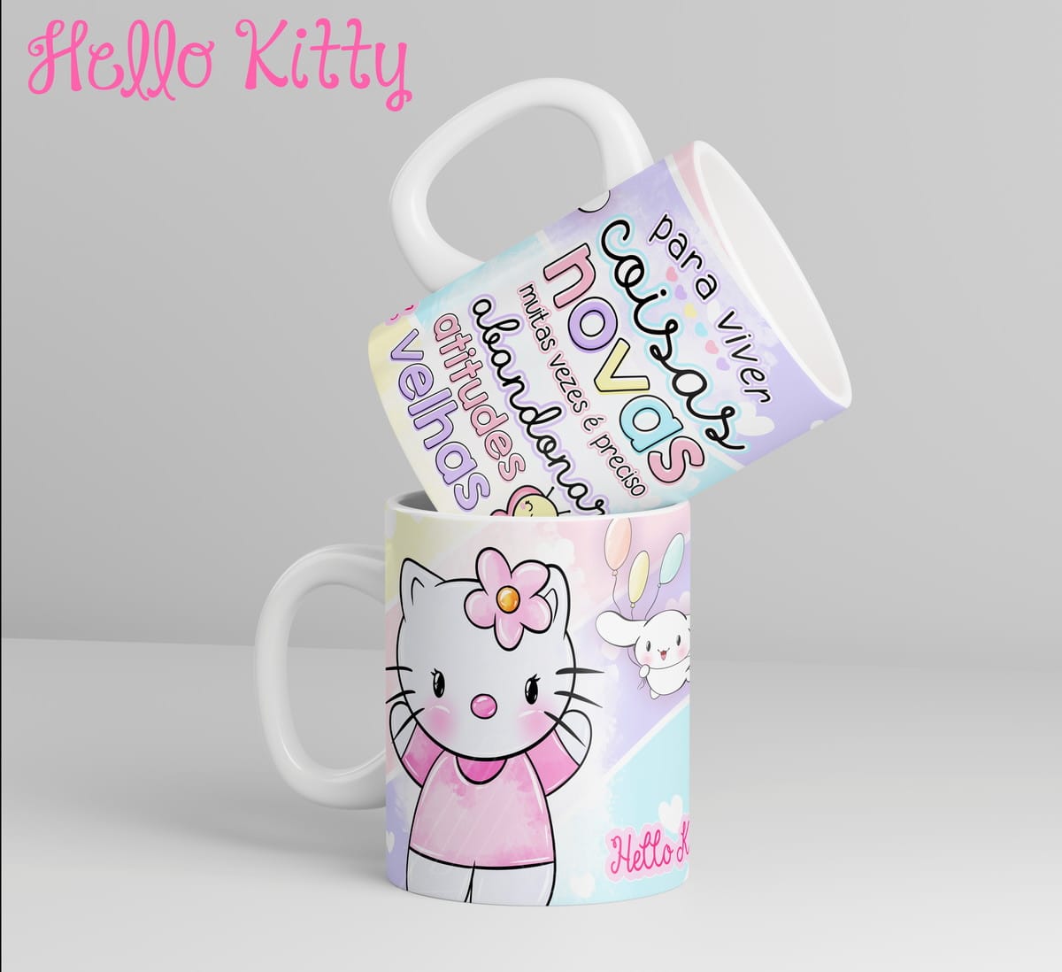 Kit Artes Digitais Hello Kitty para Caneca PNG e Corel 1 Kit Artes Digitais Hello Kitty para Caneca PNG e Corel